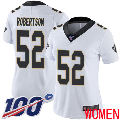 New Orleans Saints Limited White Women Craig Robertson Road Jersey NFL Football 52 100th Season Vapor Untouchable Jersey